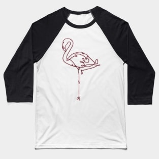 Flamingo Line Art Baseball T-Shirt